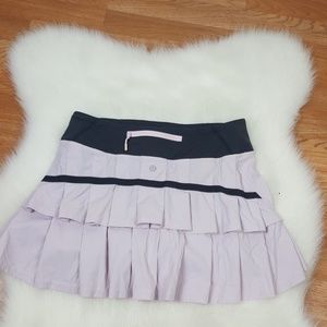 Lululemon Pacesetter skirt pale pink dark gray 4